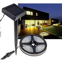 LED Solar LED-Stripe 3m, warmweiß 3000K IP44, Dämmerungssensor