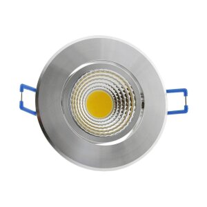 LED-Einbauleuchte "COB-3", 3W, 250lm ALU, 3000K, 95°, Ø85xT47mm, Rahmen chrom
