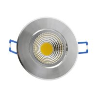 LED-Einbauleuchte "COB-5", 5W, 420lm ALU, 3000K, 75°, Ø85xT47mm, Rahmen chrom