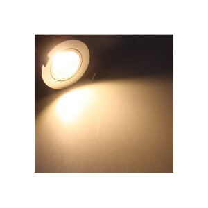 LED-Einbauleuchte "COB-7", 7W, 550lm 3000K, 75°, Ø109xT47mm, Rahmen weiß