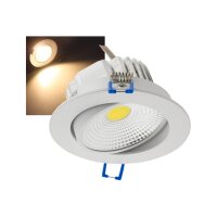 LED-Einbauleuchte "COB-7", 7W, 550lm 3000K, 75°, Ø109xT47mm, Rahmen weiß