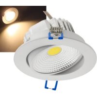 LED-Einbauleuchte "COB-7", 7W, 550lm 3000K, 75°, Ø109xT47mm, Rahmen weiß