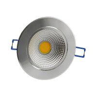 LED-Einbauleuchte "COB-7", 7W, 550lm ALU, 3000K, 75°, Ø109xT47mm,Rahmen chrom