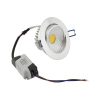 LED-Einbauleuchte "COB-7", 7W, 550lm ALU, 3000K, 75°, Ø109xT47mm,Rahmen chrom