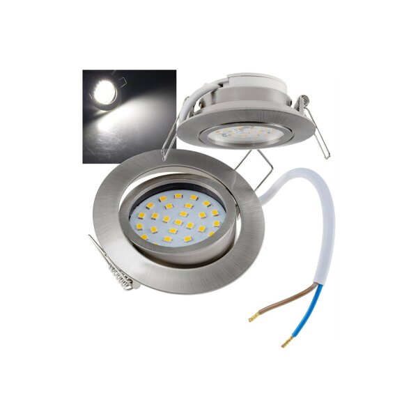 LED-Einbauleuchte "Flat-32" neutralweiß 80x32mm, 5W, 590lm, Edelstahl gebürstet