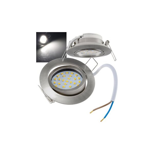LED-Einbauleuchte "Flat-32" neutralweiß 80x32mm, 5W, 590lm, Edelstahl gebürstet