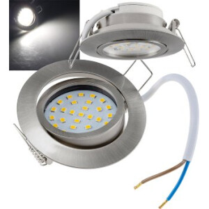 LED-Einbauleuchte "Flat-32" neutralweiß 80x32mm, 5W, 590lm, Edelstahl gebürstet