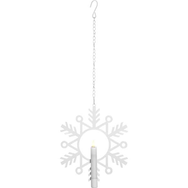 Schneeflocke aus Metall -Ø 24- mit einer LED Wachkerze