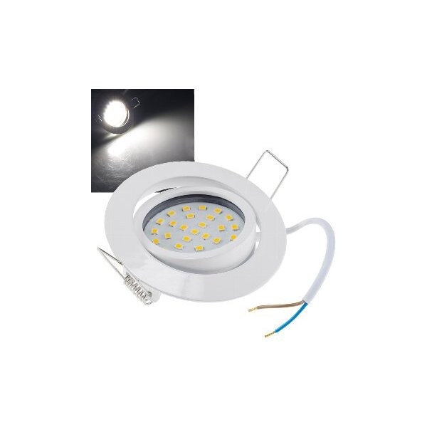 LED-Einbauleuchte "Flat-32" neutralweiß 80x32mm, 5W, 590lm, weißes Gehäuse