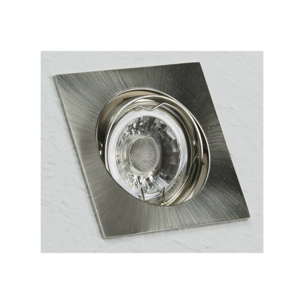 Decken-Einbaustrahler "SE80" chrom-matt schwenkbar, 80x80mm, für 50mm Lampen