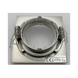 Decken-Einbaustrahler "SE80" chrom-matt schwenkbar, 80x80mm, für 50mm Lampen