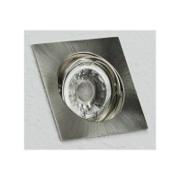 Decken-Einbaustrahler "SE80" chrom-matt schwenkbar, 80x80mm, für 50mm Lampen