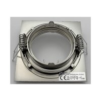 Decken-Einbaustrahler "SE80" chrom-matt schwenkbar, 80x80mm, für 50mm Lampen