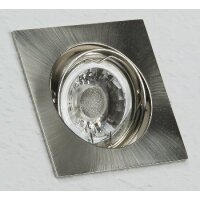 Decken-Einbaustrahler "SE80" chrom-matt schwenkbar, 80x80mm, für 50mm Lampen