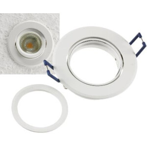 Einbaustrahler "CTE-84R WS" Rund Ø84mm Einbau Ø68mm, neigbar, Clip Ring