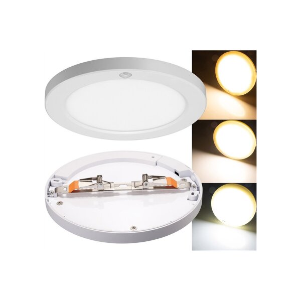 LED Deckenleuchte "BUTON" mit PIR-Sensor Ø 23cm, 18W, 3000/4000/6000k