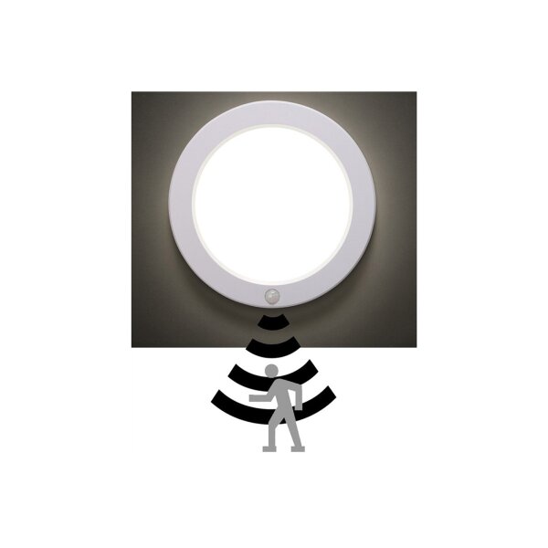 LED Deckenleuchte "BUTON" mit PIR-Sensor Ø 23cm, 18W, 3000/4000/6000k