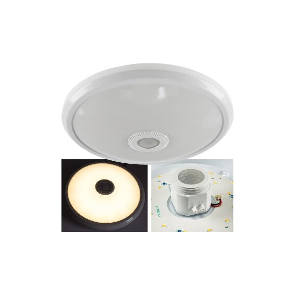 LED Deckenleuchte "TERCEIRA" 12W, 1060lm, 3000K, PIR-Bewegungsmelder
