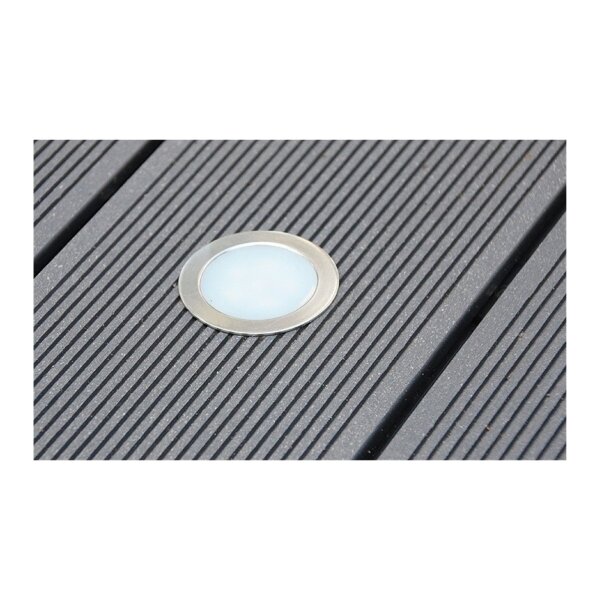 LED Einbauleuchte "EBL Slim WW" IP67,1W, 50lm, Alu matt, warmweiß, Ø55mm