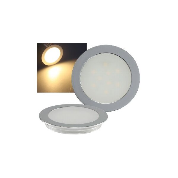 LED Einbauleuchte "EBL Slim WW" IP67,1W, 50lm, Alu matt, warmweiß, Ø55mm
