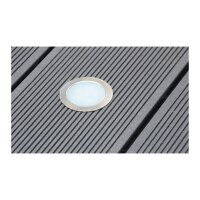 LED Einbauleuchte "EBL Slim WW" IP67,1W, 50lm, Alu matt, warmweiß, Ø55mm