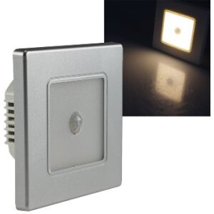 LED Wand-Einbauleuchte "EBL 86 PIR" 2W, 3000k, warmweiß, Rahmen silber