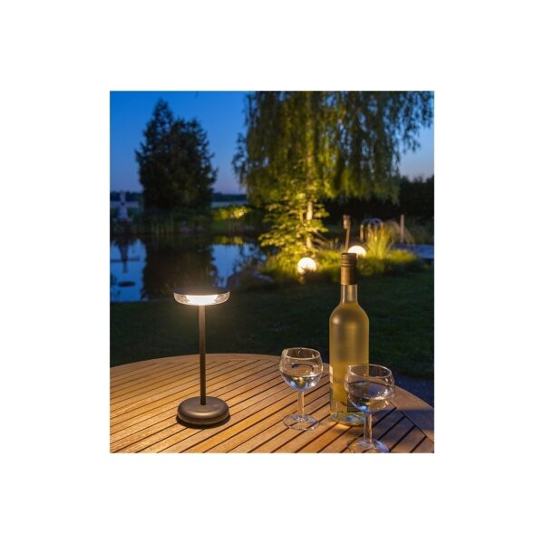 LED Akku-Tischleuchte "Foco Seta" 3000K, IP20, TouchDim, 23cm