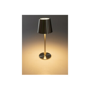 LED Akku-Tischleuchte Foco Tenda – dimmbar, IP44, 2900K, Touch & USB-C – Schwarz