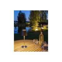 LED Akku-Tischleuchte Foco Tenda – dimmbar, IP44, 2900K, Touch & USB-C – Schwarz