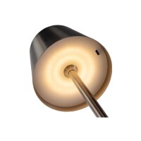 LED Akku-Tischleuchte Foco Tenda – dimmbar, IP44, 2900K, Touch & USB-C – Schwarz