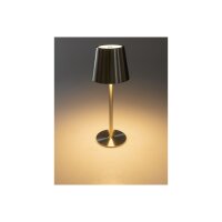 LED Akku-Tischleuchte Foco Tenda – dimmbar, IP44, 2900K, Touch & USB-C – Schwarz