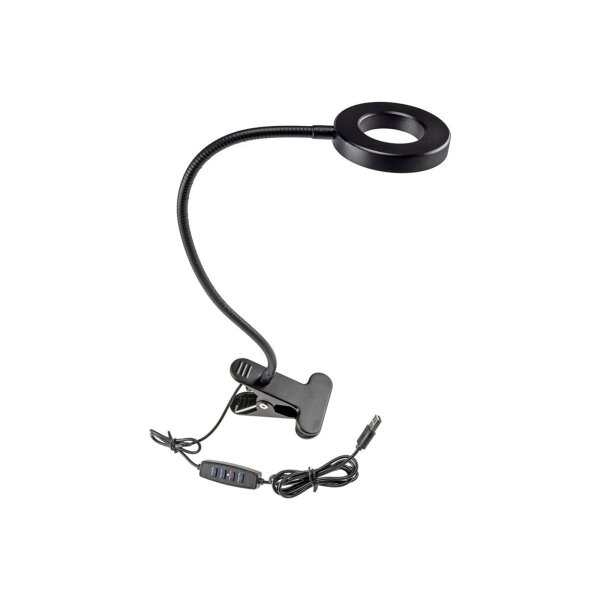 LED Klemmleuchte mit USB-Betrieb 40cm Schwanenhals, dimmbar, 55lm