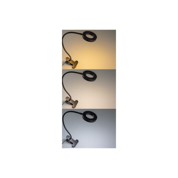 LED Klemmleuchte mit USB-Betrieb 40cm Schwanenhals, dimmbar, 55lm