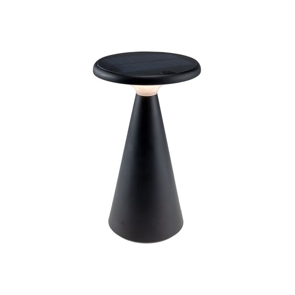 LED Solar-Tischleuchte "Foco Sol" 2700K, IP44, dimmbar, 20cm, matt schwarz