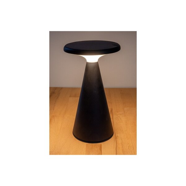 LED Solar-Tischleuchte "Foco Sol" 2700K, IP44, dimmbar, 20cm, matt schwarz