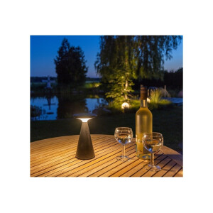 LED Solar-Tischleuchte "Foco Sol" 2700K, IP44, dimmbar, 20cm, matt schwarz