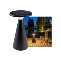 LED Solar-Tischleuchte "Foco Sol" 2700K, IP44, dimmbar, 20cm, matt schwarz