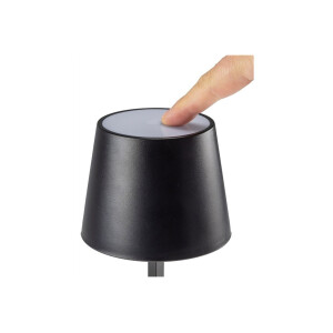 LED Tischleuchte 26cm – dimmbar, Touch, warmweiß, Batteriebetrieb (3×AAA), schwarz