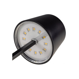 LED Tischleuchte 26cm – dimmbar, Touch, warmweiß, Batteriebetrieb (3×AAA), schwarz