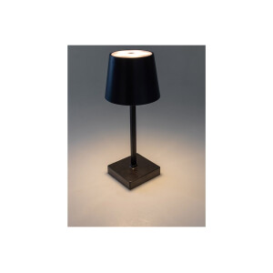 LED Tischleuchte 26cm – dimmbar, Touch, warmweiß, Batteriebetrieb (3×AAA), schwarz