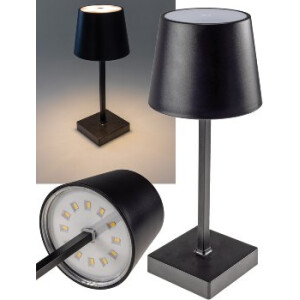 LED Tischleuchte 26cm – dimmbar, Touch, warmweiß, Batteriebetrieb (3×AAA), schwarz