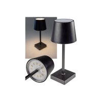 LED Tischleuchte 26?cm – dimmbar, Touch, warmweiß, Batteriebetrieb (3×AAA), schwarz