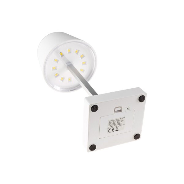 LED Tischleuchte 26cm, Weiß 3xAA A Batterie, dimmbar, Licht warmweiß