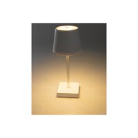 LED Tischleuchte 26cm, Weiß 3xAA A Batterie, dimmbar, Licht warmweiß