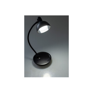 LED Tischleuchte mit Schwanenhals Batterie, dimmbar, warmweiß, Schwarz