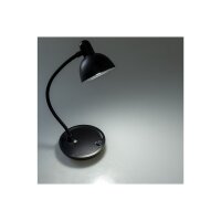 LED Tischleuchte mit Schwanenhals Batterie, dimmbar, warmweiß, Schwarz