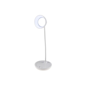 LED Tischleuchte mit Schwanenhals Batterie, dimmbar, warmweiß, Weiß