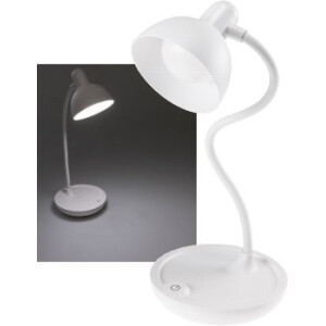 LED Tischleuchte mit Schwanenhals Batterie, dimmbar, warmweiß, Weiß