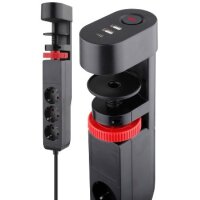 Steckdosenleiste für Tischmontage REV 3-fach, 3m Kabel, USB-A /USB-C