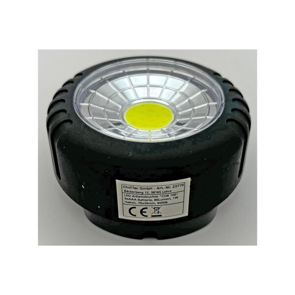 LED Arbeitsleuchte COB 100 mit Magnet & Haken | 86 Lumen